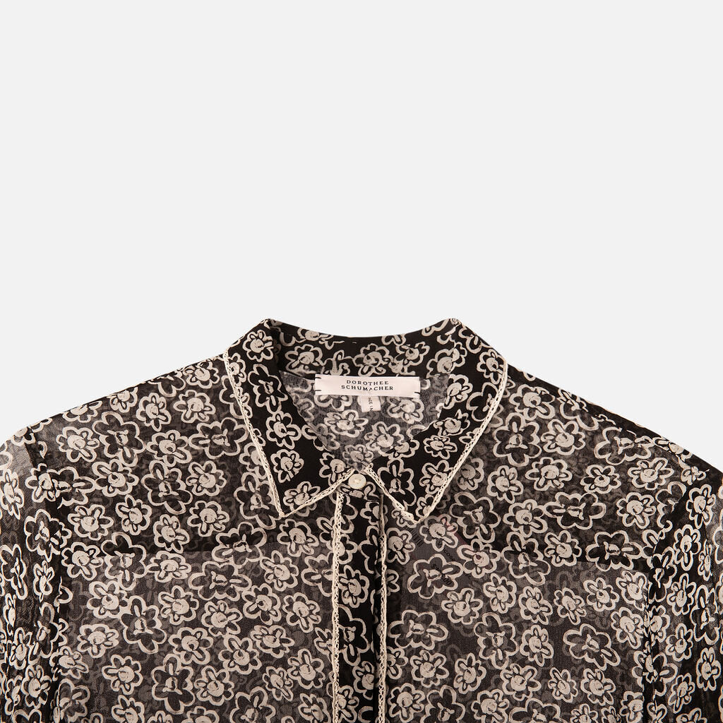 Dorothee Schumacher Black & White Floral Viscose Blouse