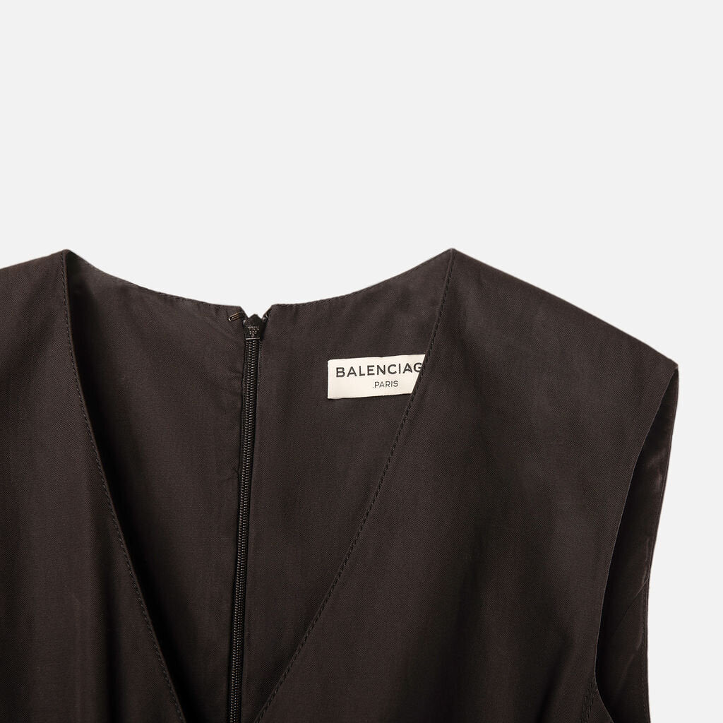 Balenciaga Black Cotton Peplum Top (2015)