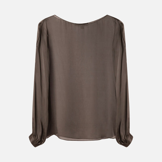 Ralph Lauren Gray Silk Top
