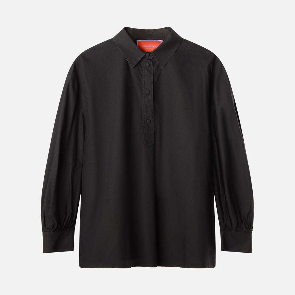 La Double J Black Button Placket Cotton Shirt