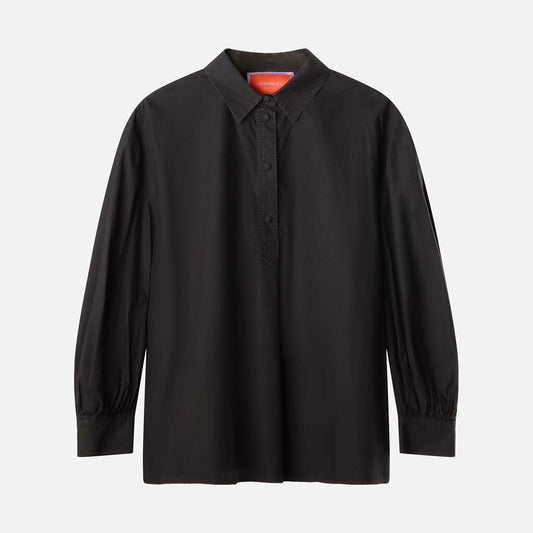 La Double J Black Button Placket Cotton Shirt