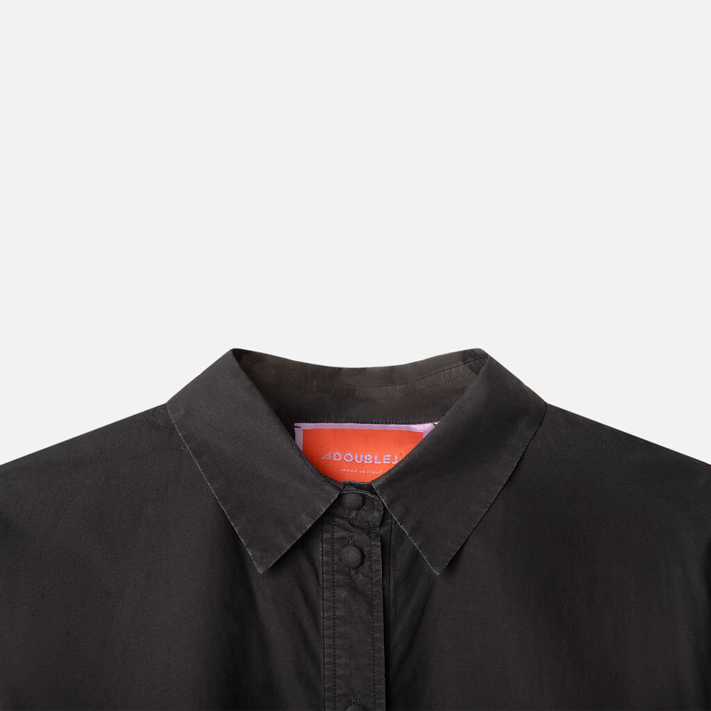 La Double J Black Button Placket Cotton Shirt