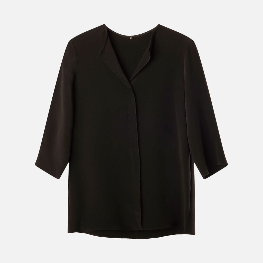 Peter Cohen Black Silk V Neck Blouse