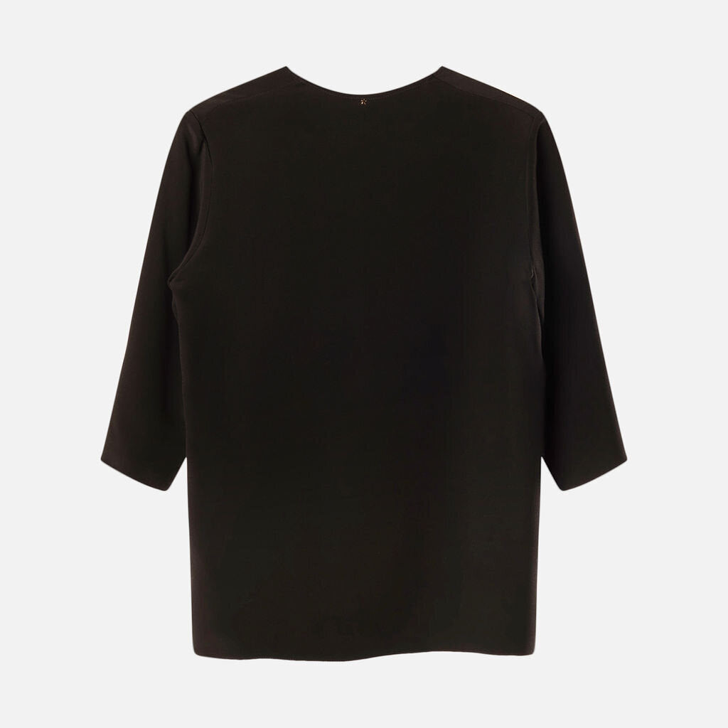 Peter Cohen Black Silk V Neck Blouse