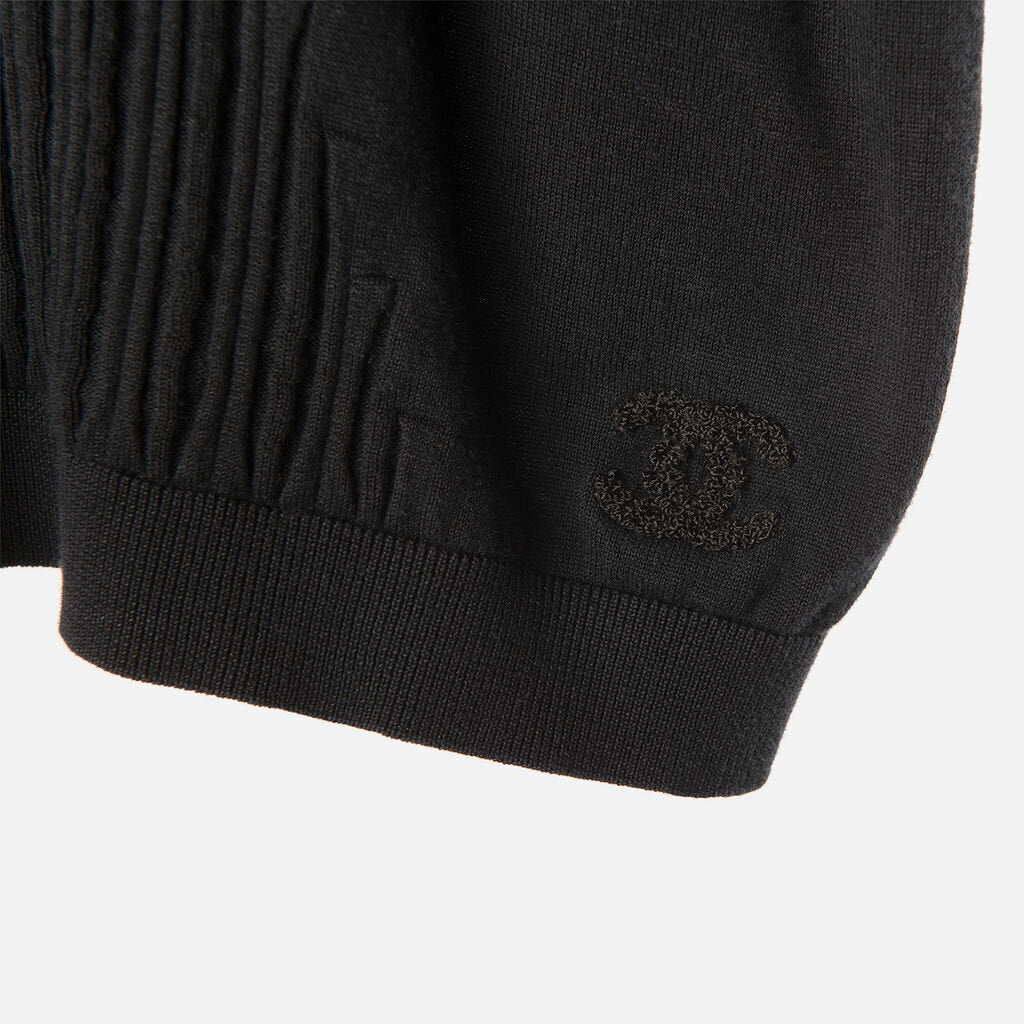 Chanel Black Cotton Textured Tank
