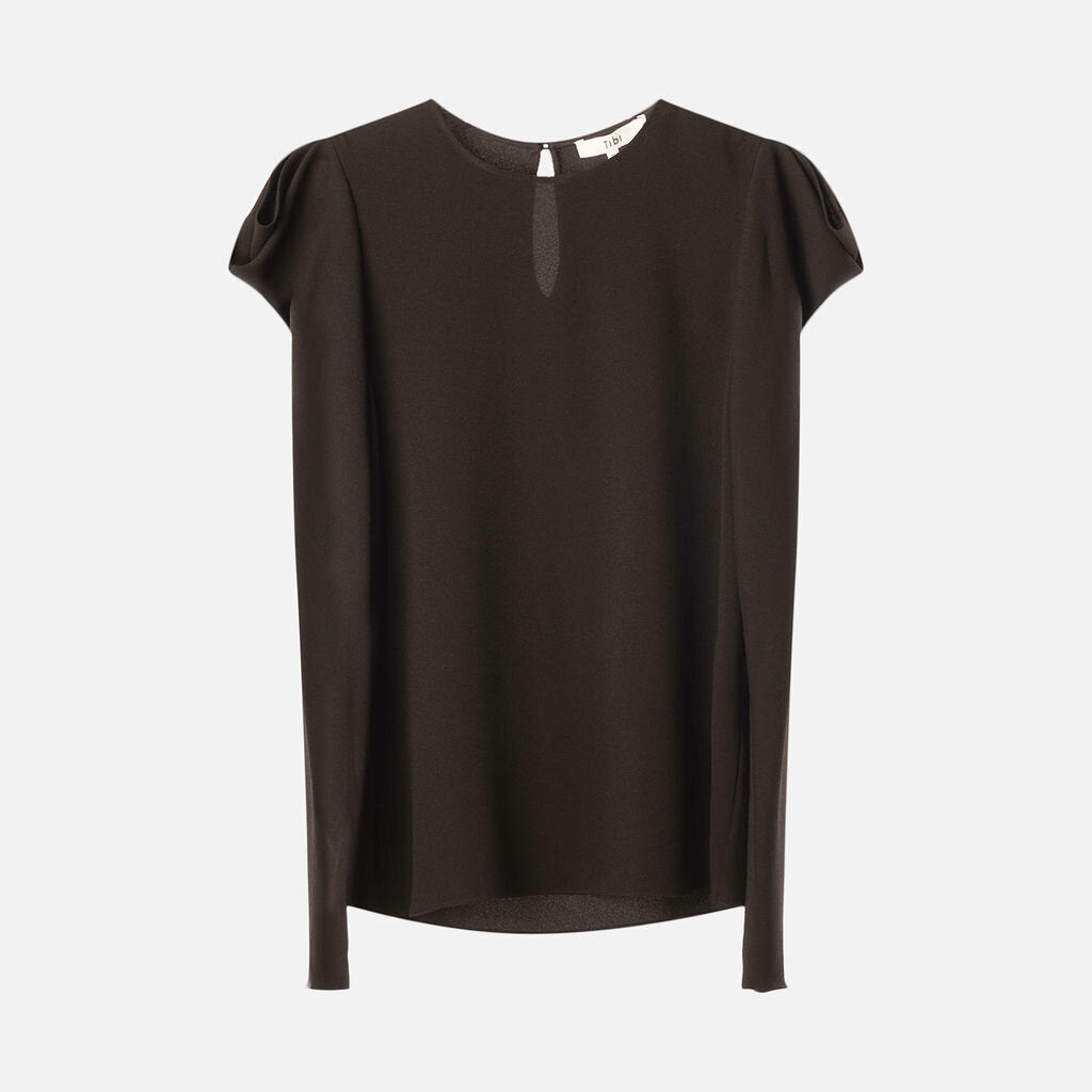 Tibi Black Triacetate & Poly Top