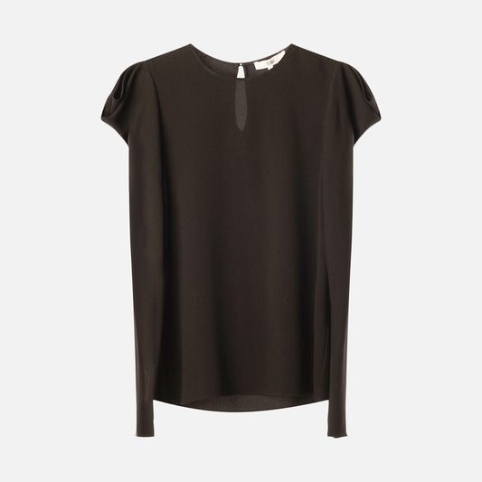 Tibi Black Triacetate & Poly Top