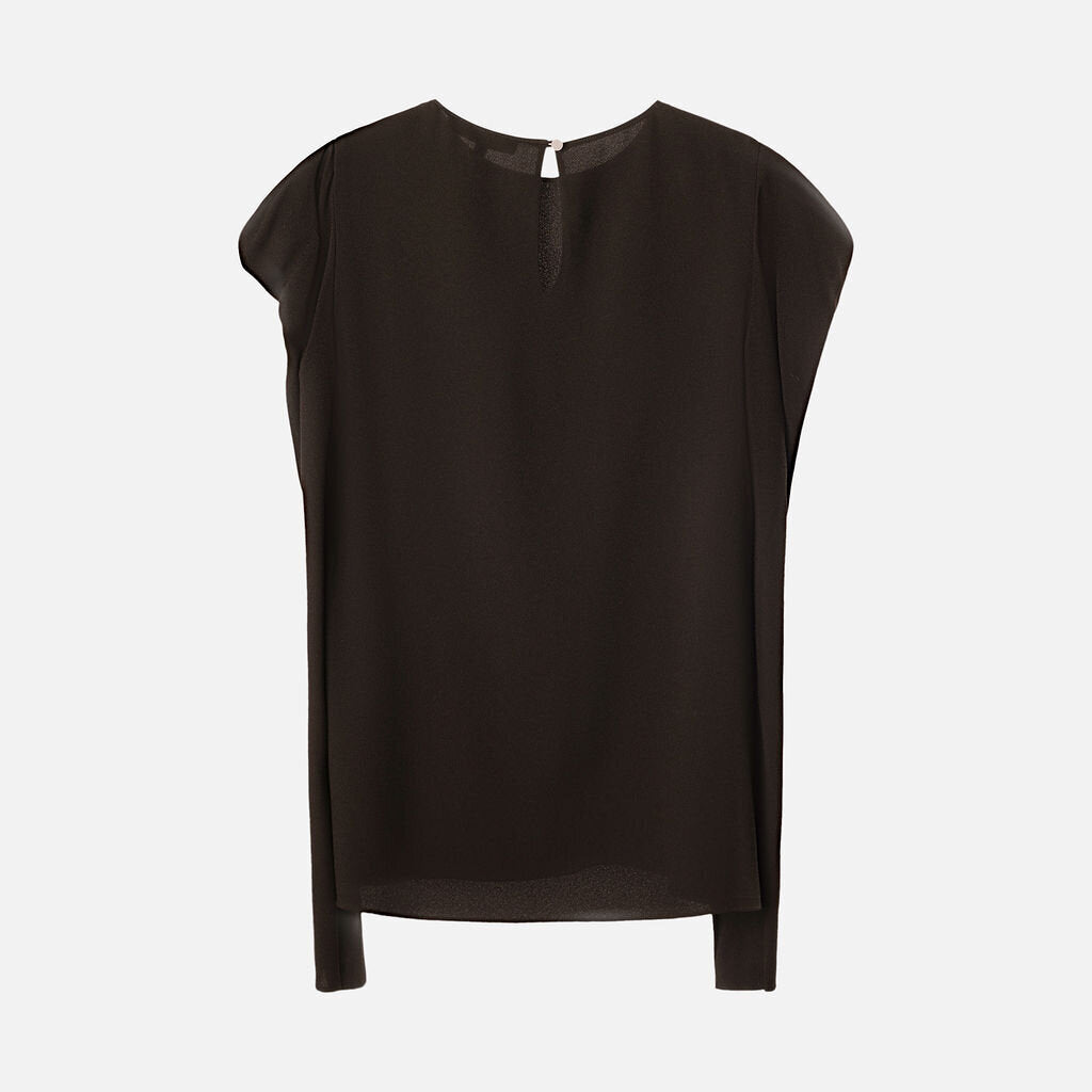 Tibi Black Triacetate & Poly Top
