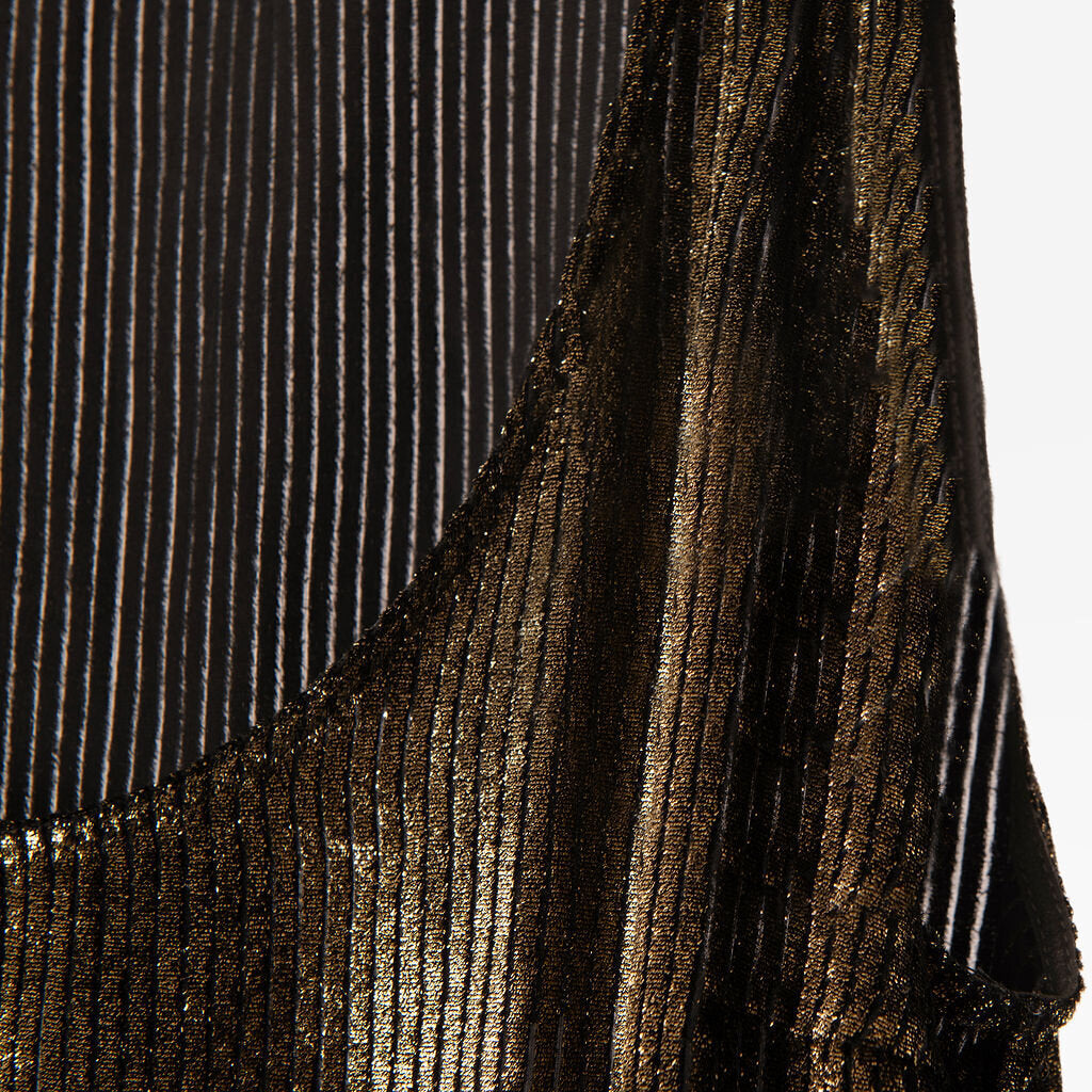 Brunello Cucinelli Gold Metallic Stripe Velvet Tank