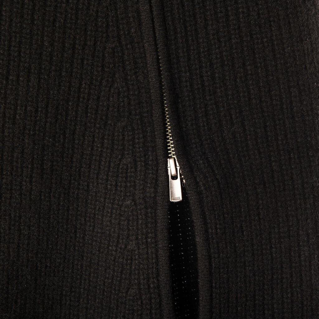 Philippe Le Bac Black Cashmere Ribbed Poncho