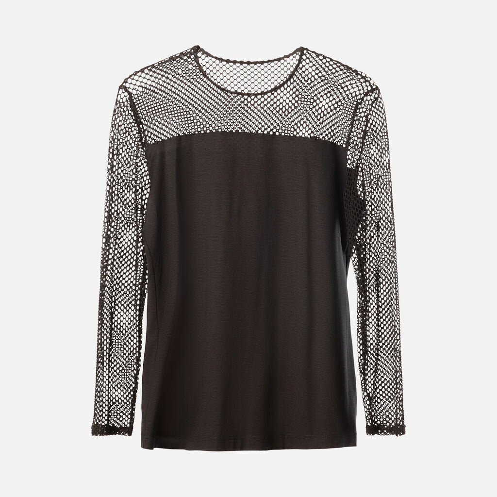 Akris Punto Black Net Nylon Elastane Top