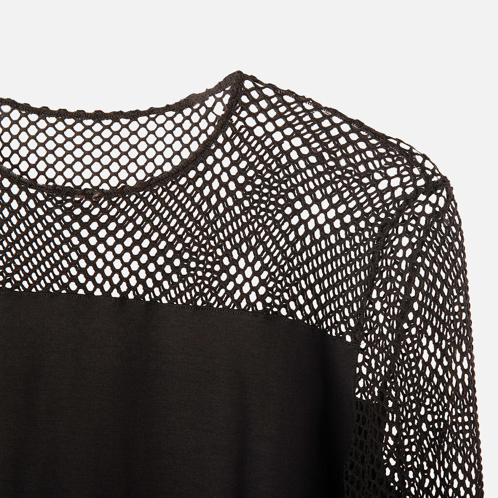Akris Punto Black Net Nylon Elastane Top