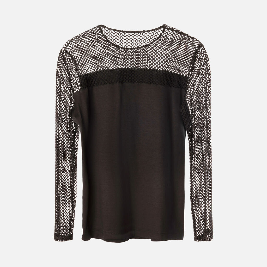 Akris Punto Black Net Nylon Elastane Top