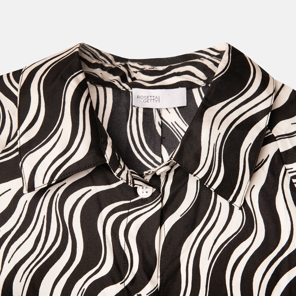 Rossetta Getty Black & White Printed Silk Shirt