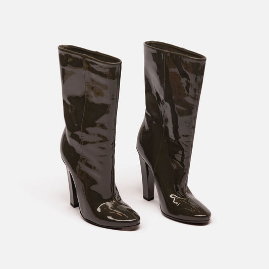 Jimmy Choo Gray Patent Leather Boot