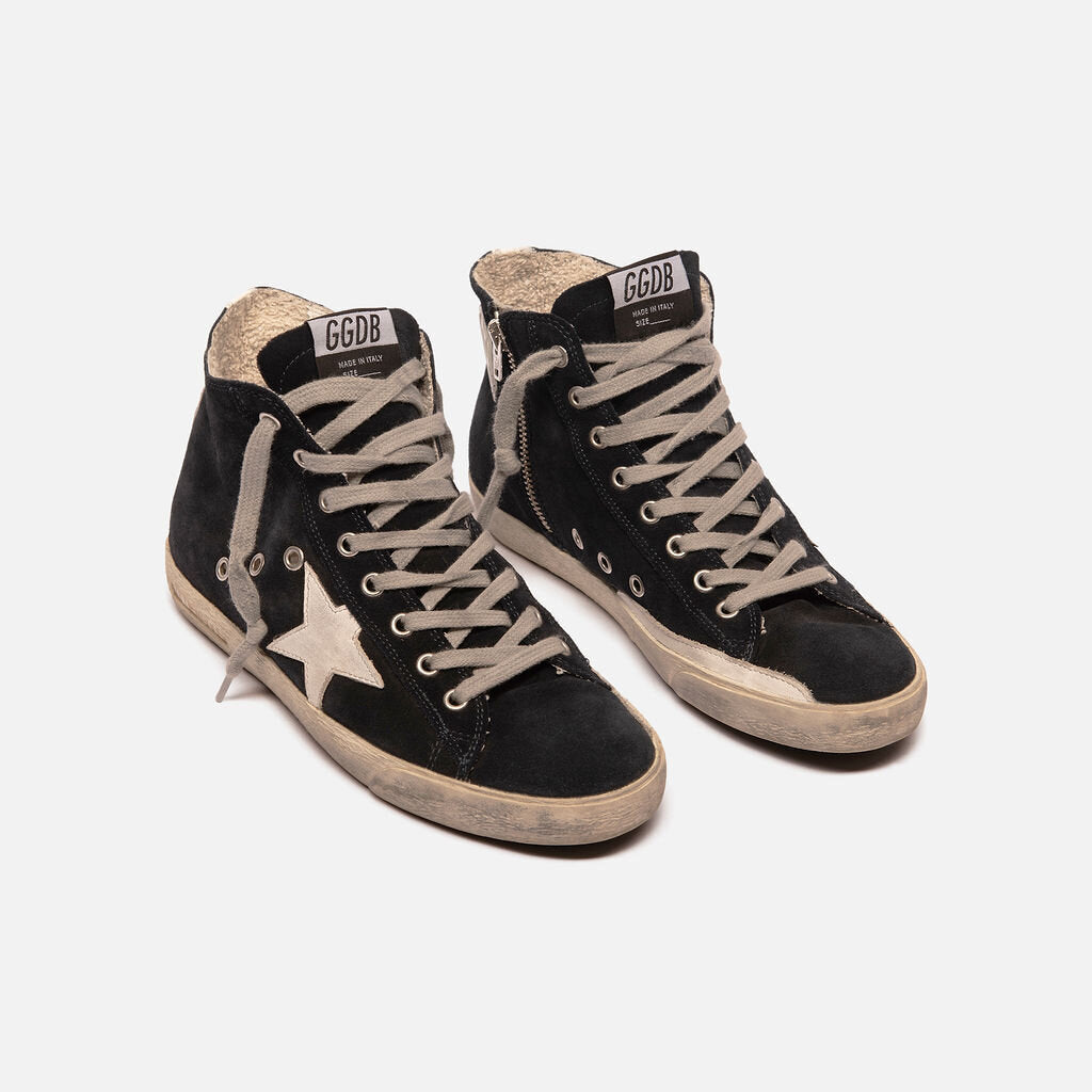 Golden Goose Navy Suede High Top