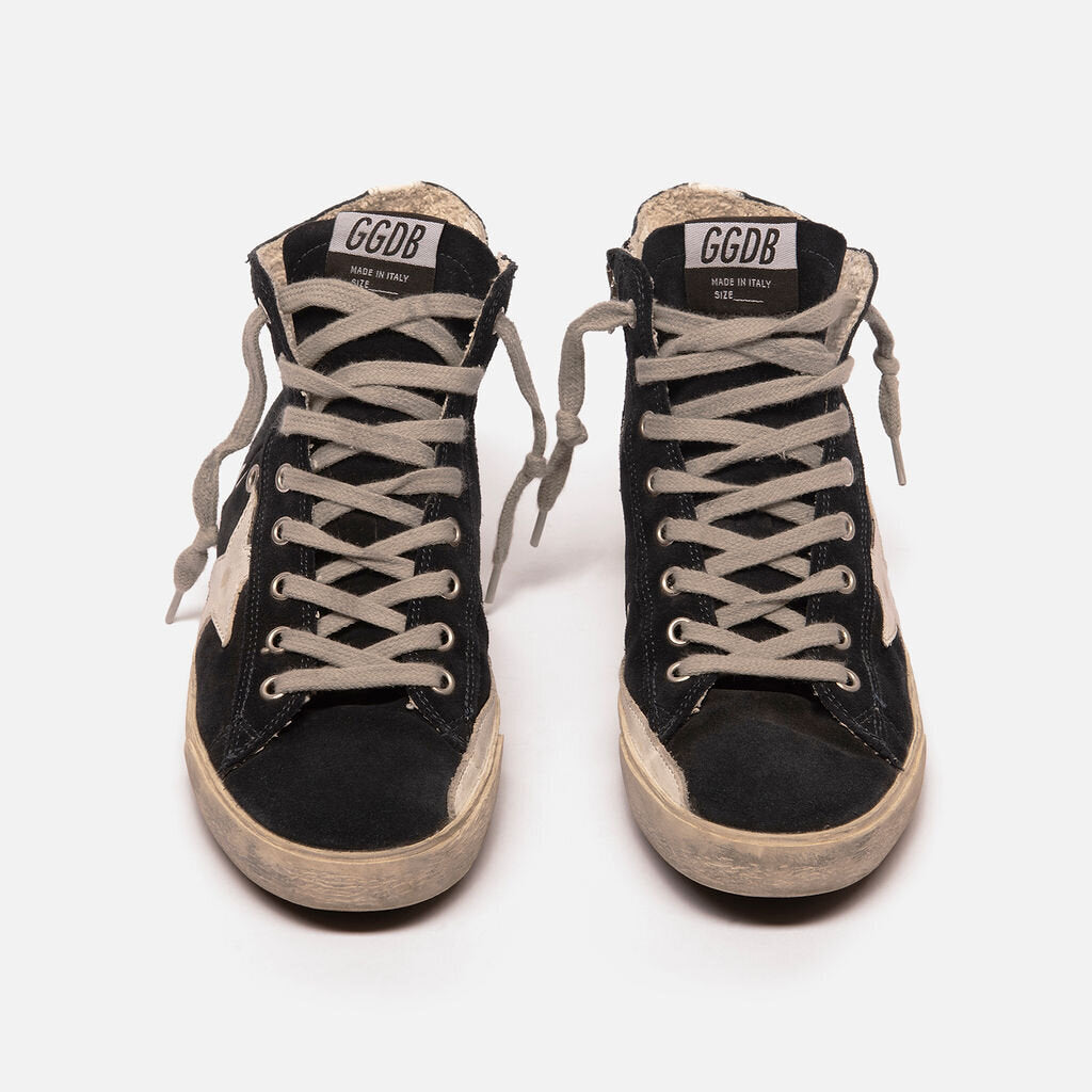 Golden Goose Navy Suede High Top