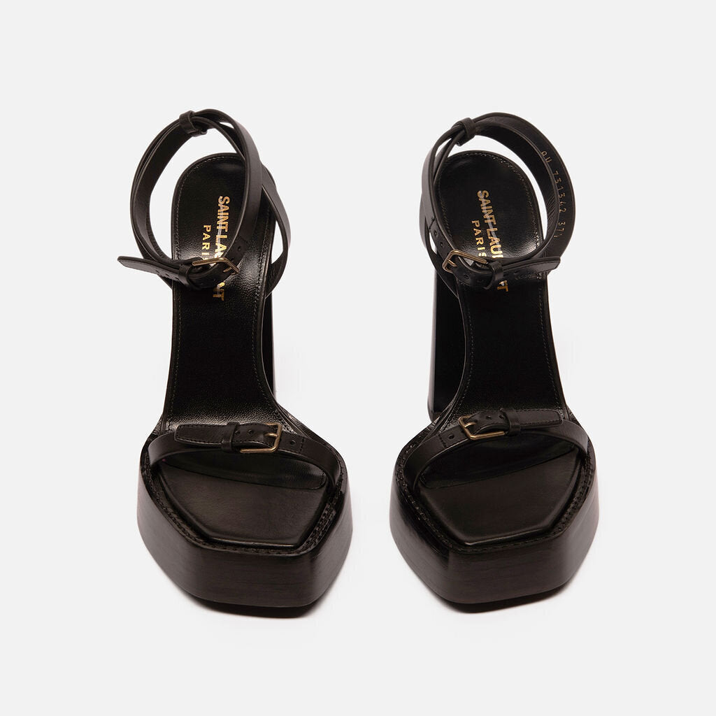 Saint Laurent Black Leather Platform Heel