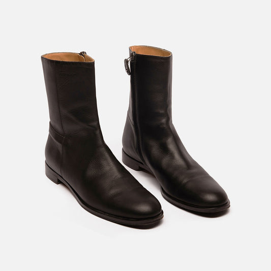 Salvatore Ferragamo Black Leather Ankle Boots