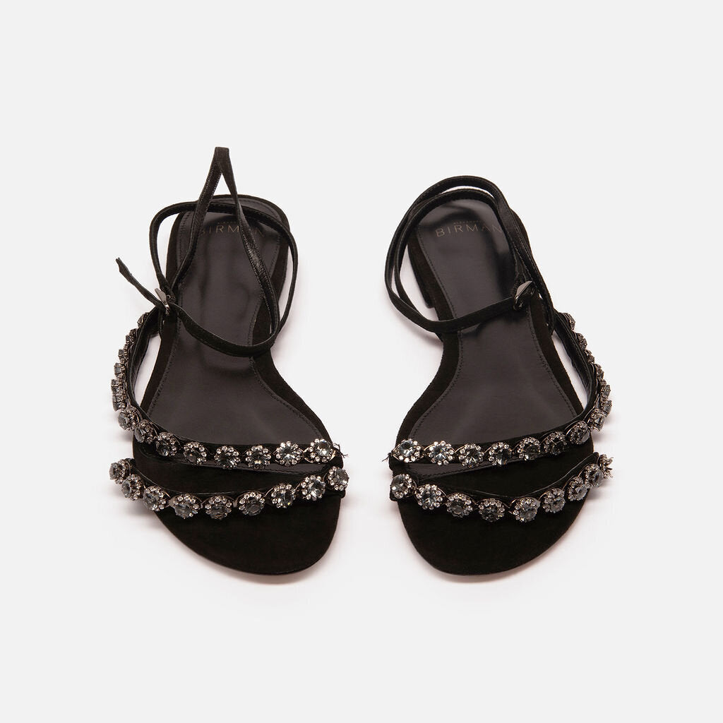 Alexandre Birman Black Suede Embellished Sandal