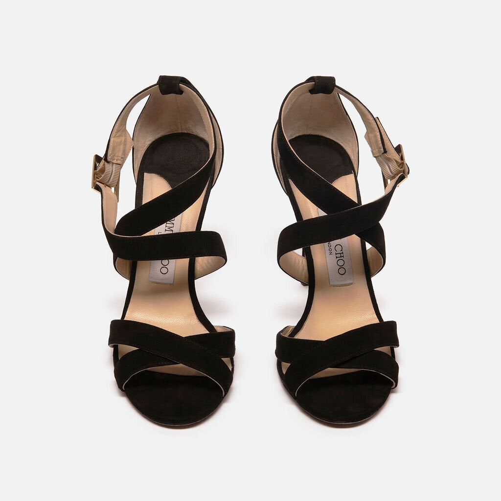 Jimmy Choo Black Suede Ankle Strap Sandal