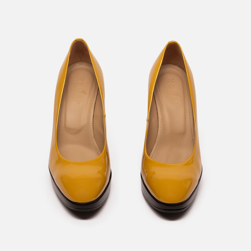 Hogan Yellow Patent Leather Pumps