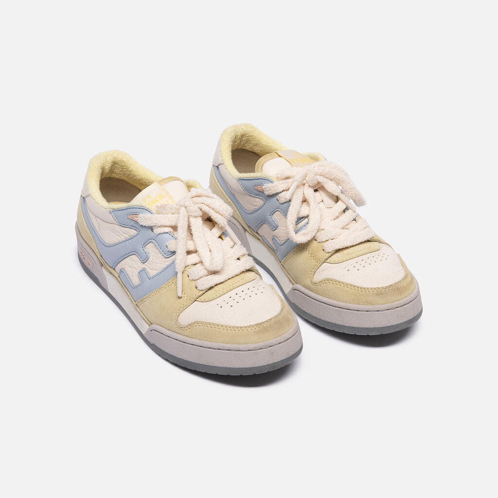 Fendi Blue/Green Leather Low Top Sneaker