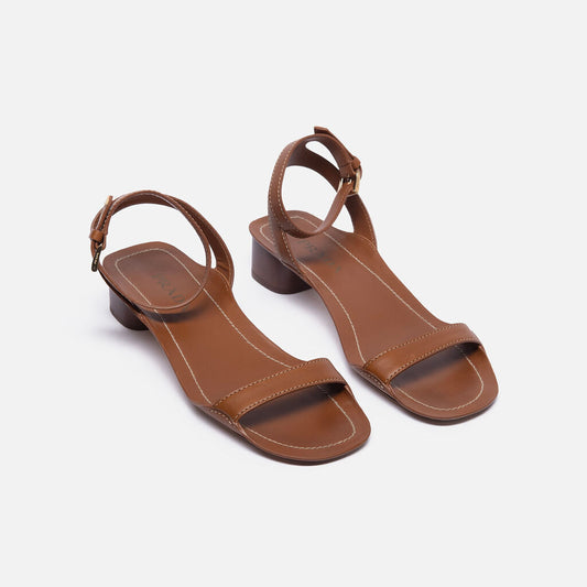Prada Brown Leather Ankle Strap Sandal