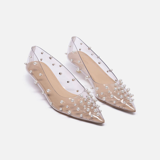 Cult Gaia Clear Plastic Pearl Shoe