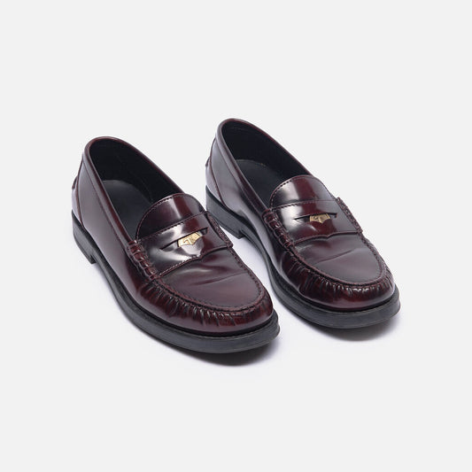 Tod's Burgundy Leather Penny Loafer