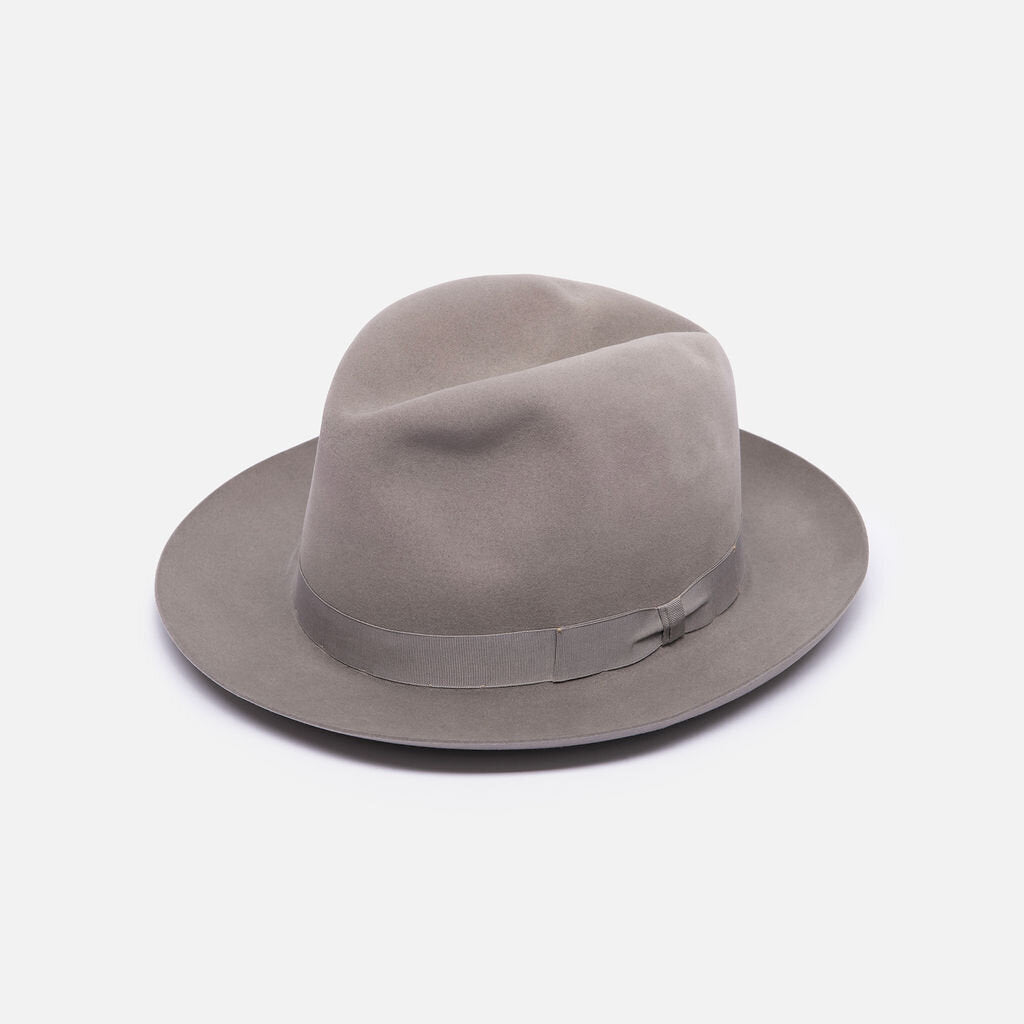 Borsalino Grey Felt Fedora Hat