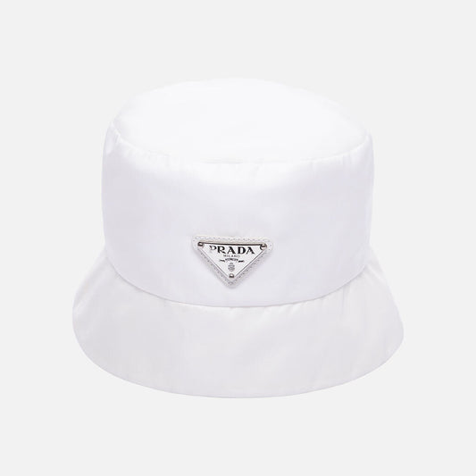 Prada x Adidas White Nylon Stripe Bucket Hat