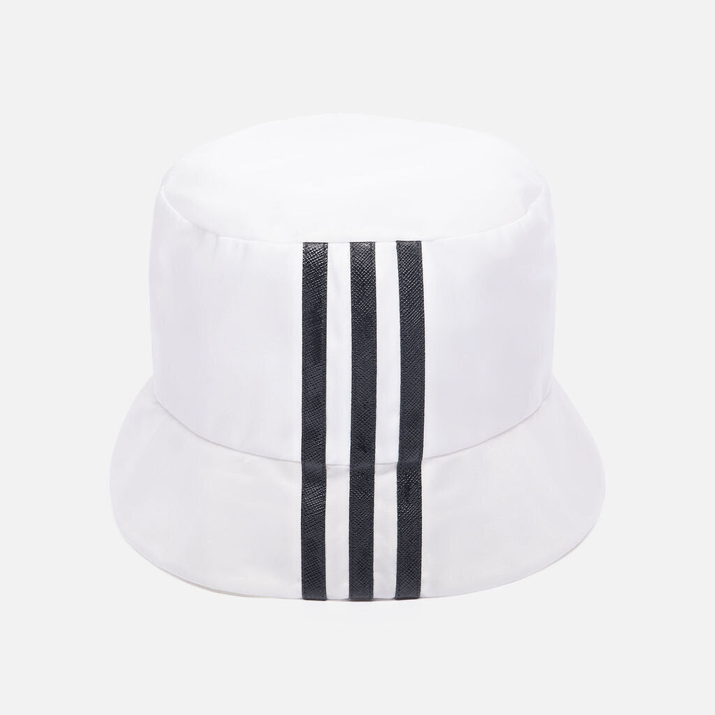 Prada x Adidas White Nylon Stripe Bucket Hat
