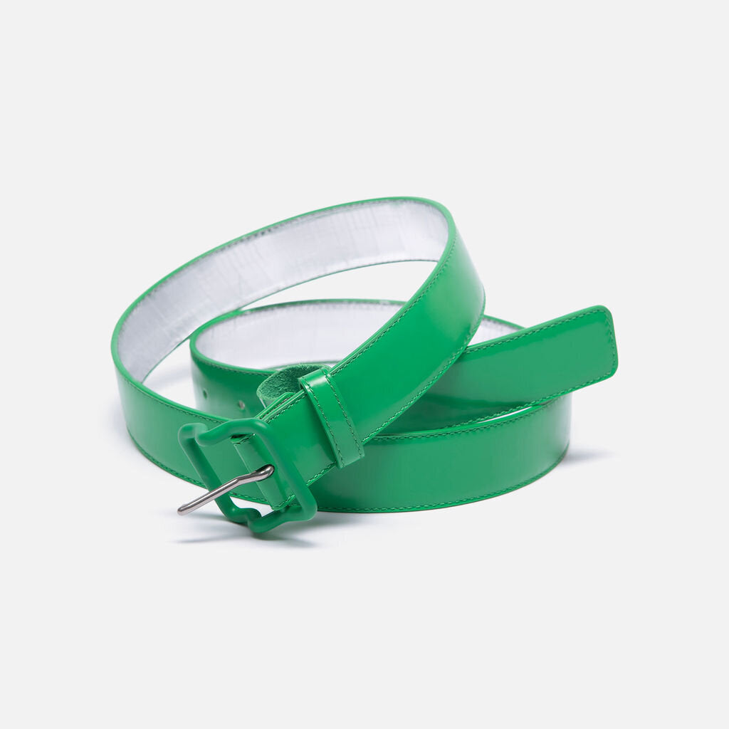 Bottega Veneta Green & Silver Leather Belt