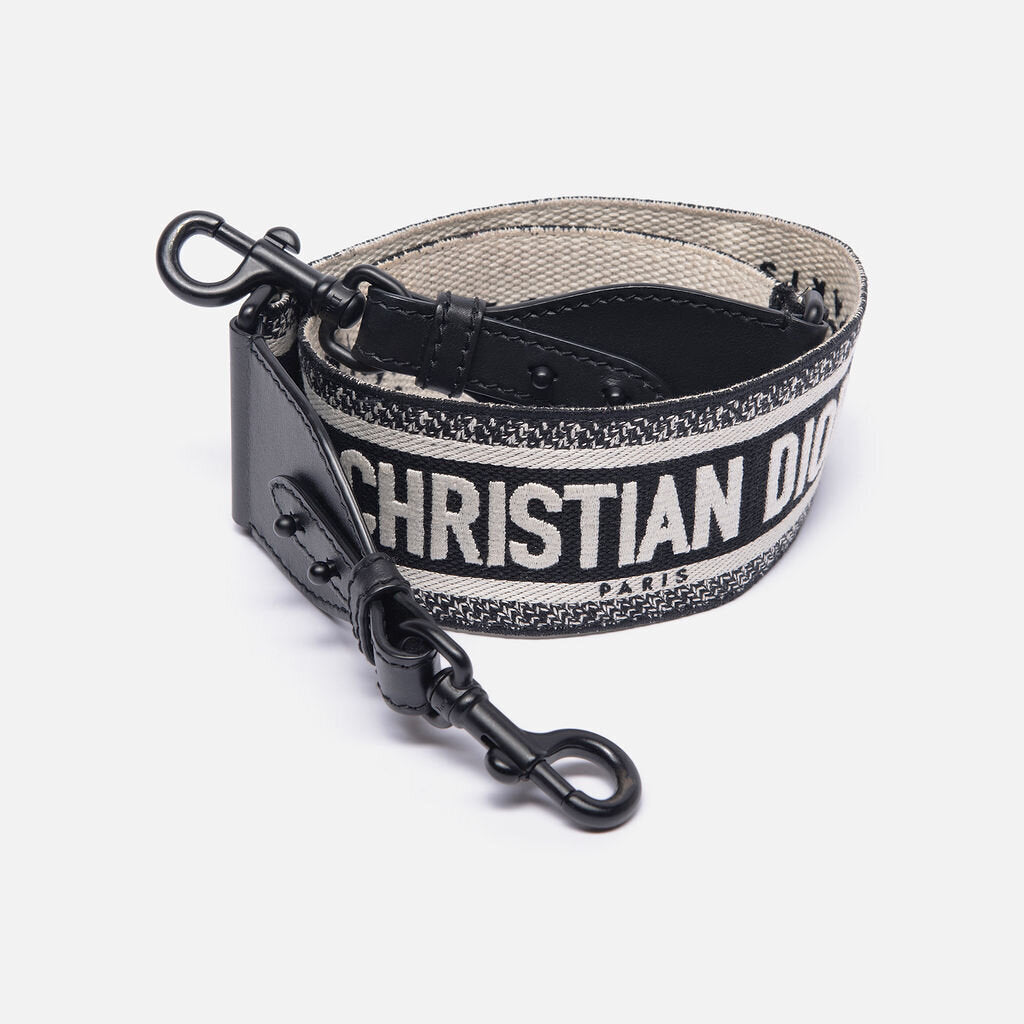 Christian Dior Black & Cream Logo Bag Strap