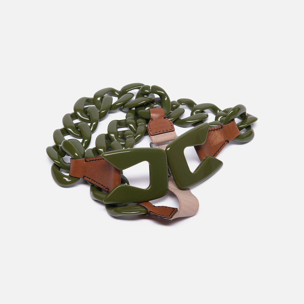 Prada Green Acrylic Chain Belt