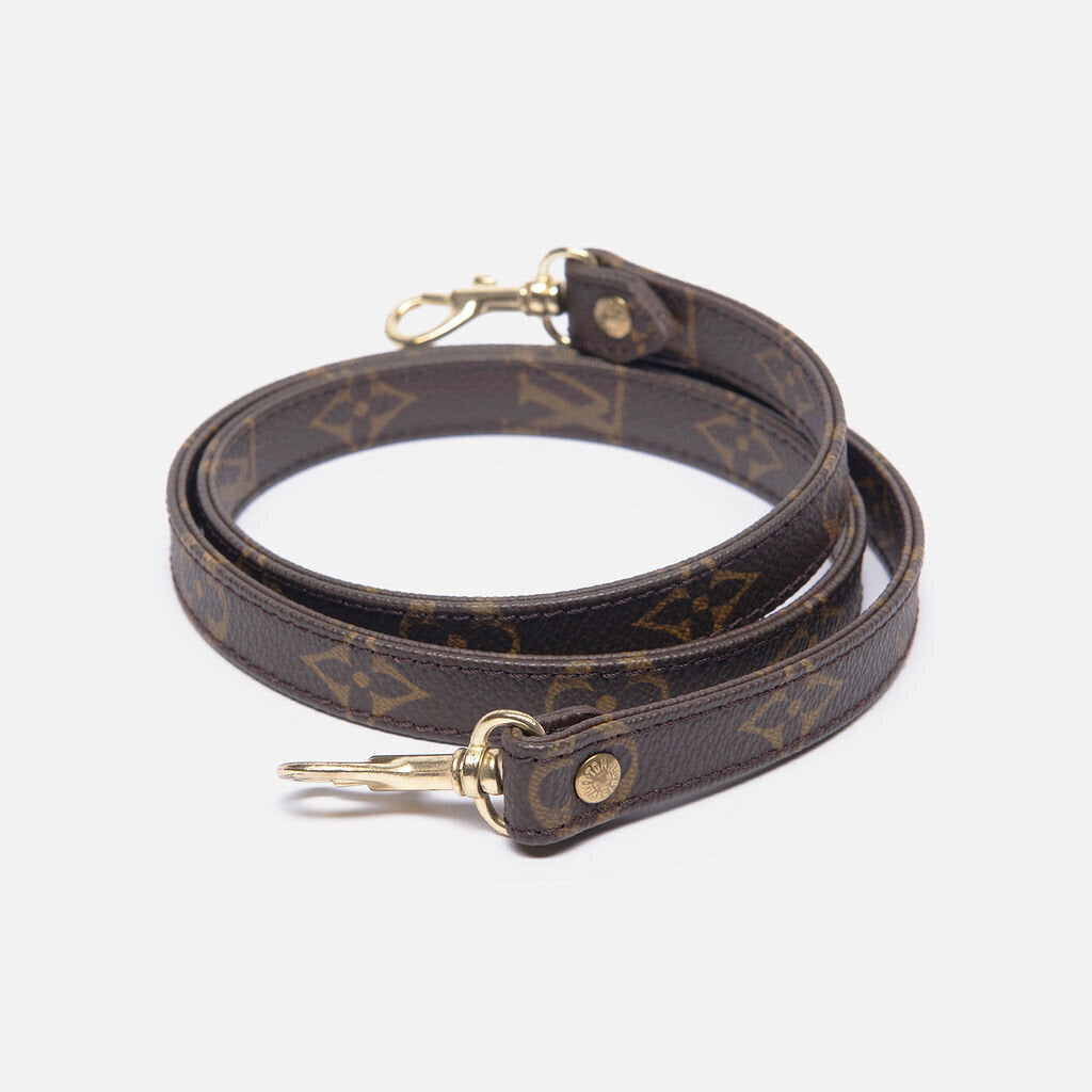Louis Vuitton Brown Leather Monogram Bag Strap