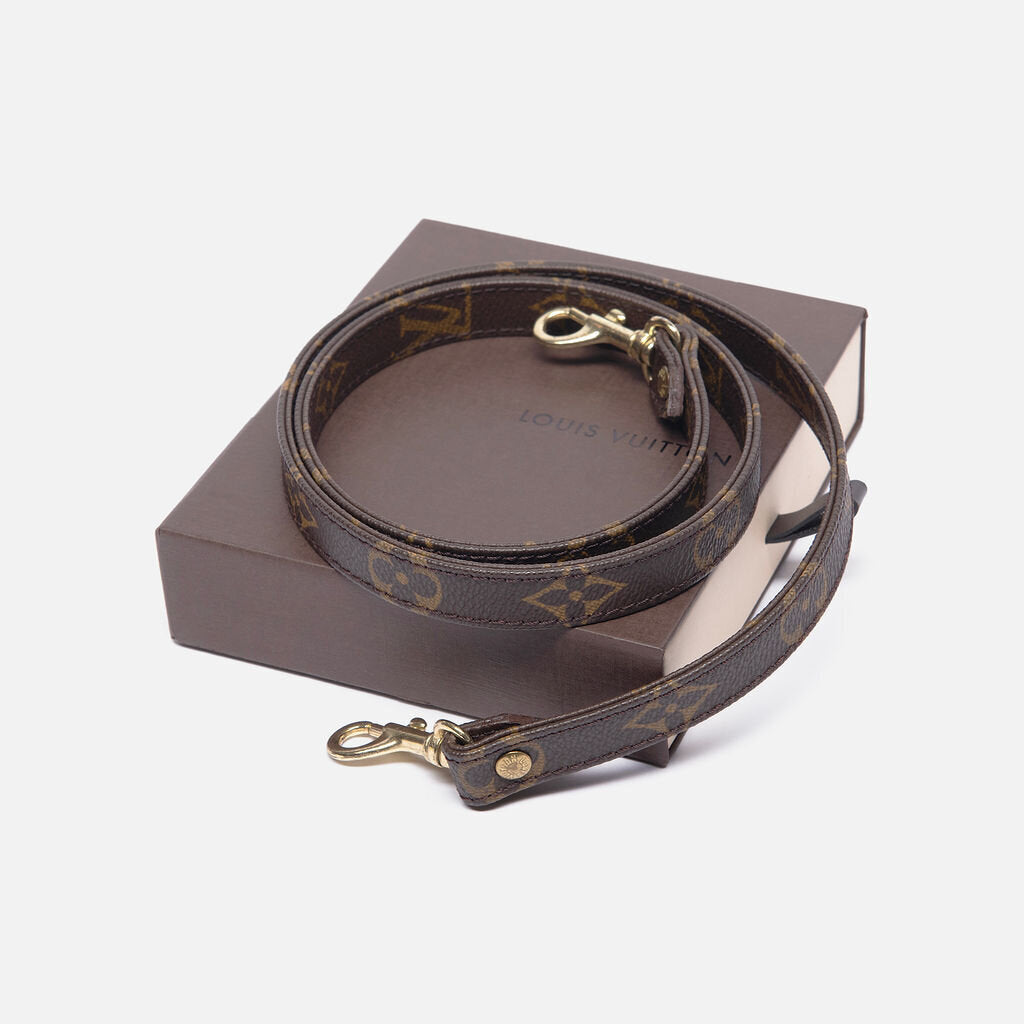 Louis Vuitton Brown Leather Monogram Bag Strap