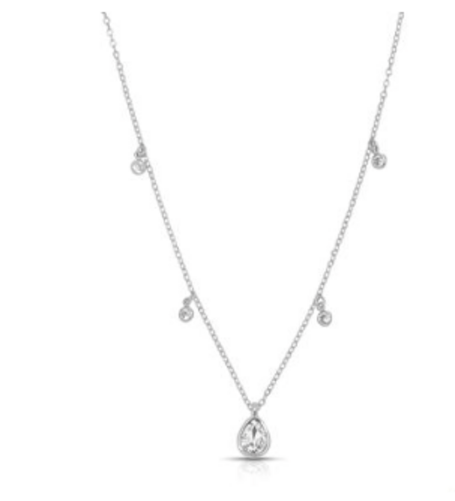 Crystals Drop Necklace WG