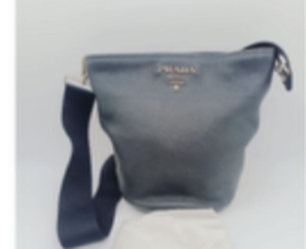 Black Leather Grosgrain Strap Shoulder Bag