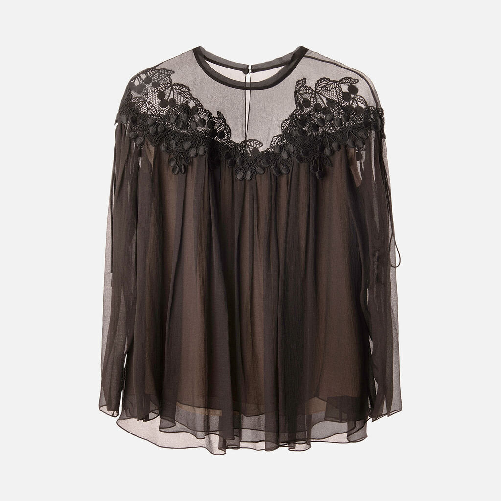 Chloe Black Silk Blouse