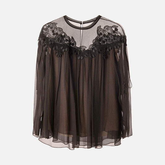 Chloe Black Silk Blouse