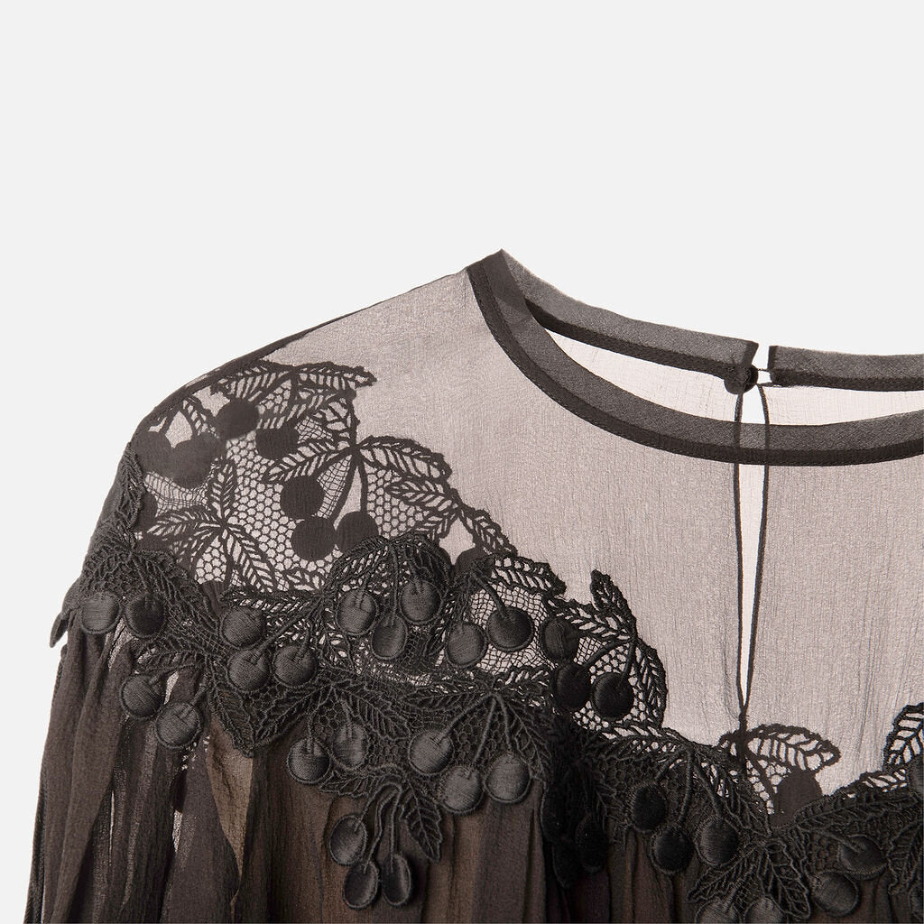 Chloe Black Silk Blouse