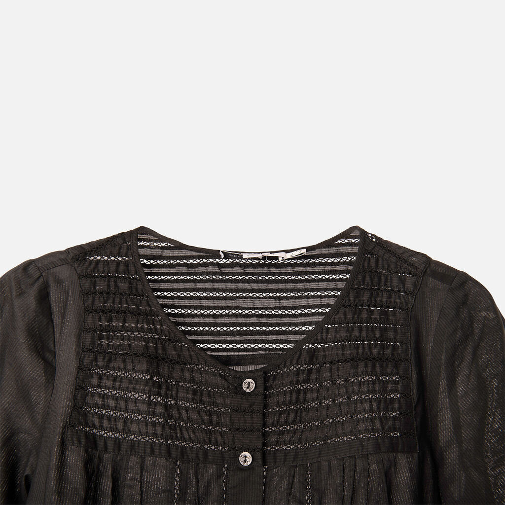 See By Chloe Black Cotton Short Sleeve Shirt