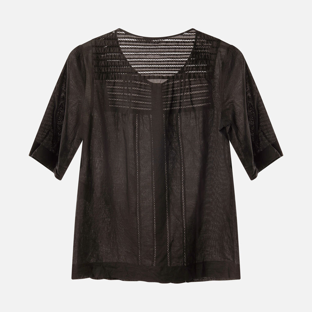 See By Chloe Black Cotton Short Sleeve Shirt