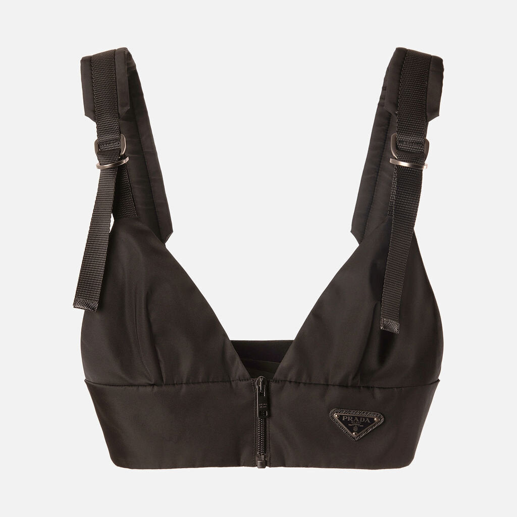 Prada Black Nylon Bralet Top