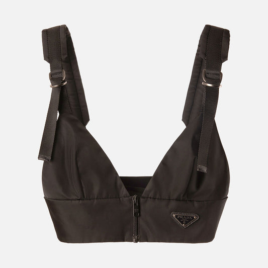 Prada Black Nylon Bralet Top