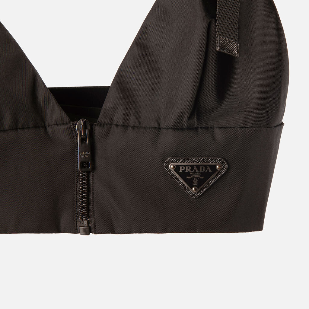 Prada Black Nylon Bralet Top