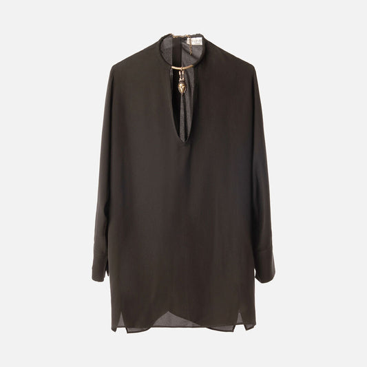 Valentino Black Silk Necklace Dress