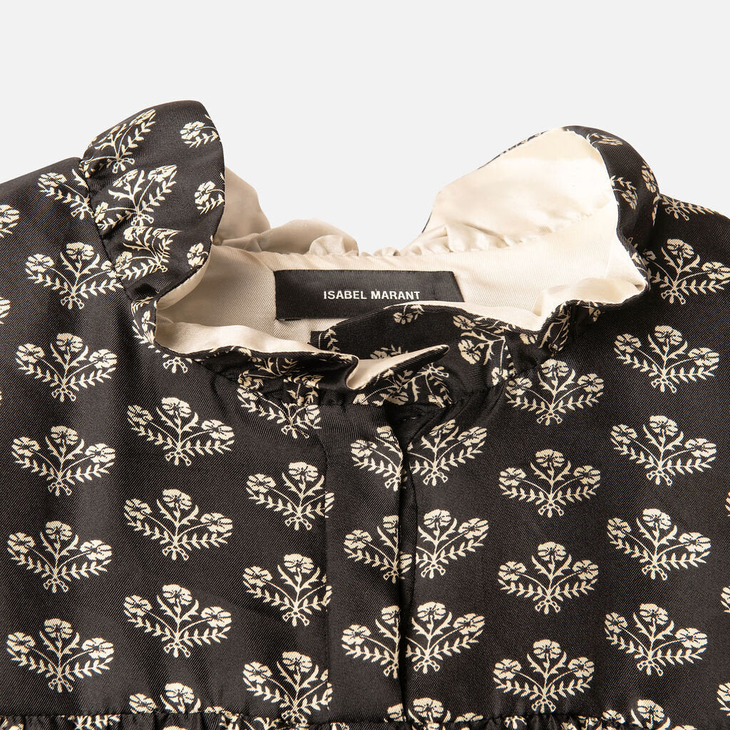 Isabel Marant Black Printed Silk Blouse